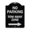 Signmission No Parking Tow Away Zone W/ Right Arrow Heavy-Gauge Aluminum Sign, 24" x 18", BS-1824-23609 A-DES-BS-1824-23609 - alternate 1